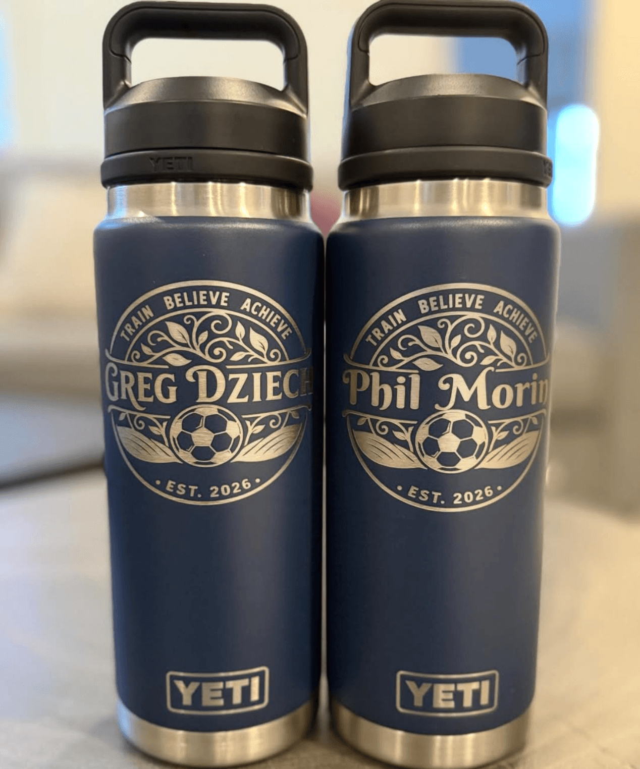 Custom engraved YETI bottles